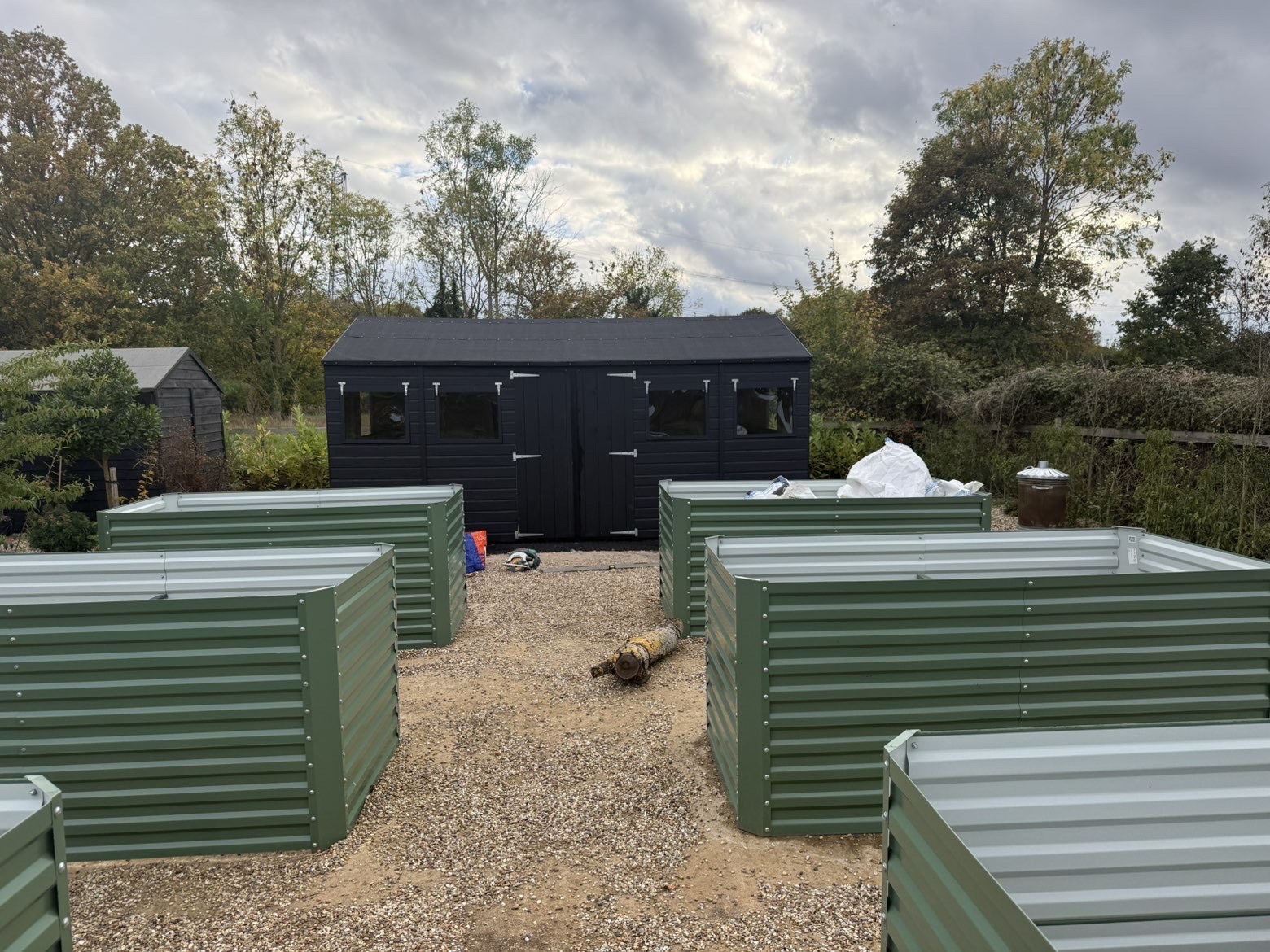 Garden shed and raised bed installation Essex